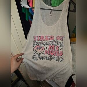 Cream Graphic Tank Top